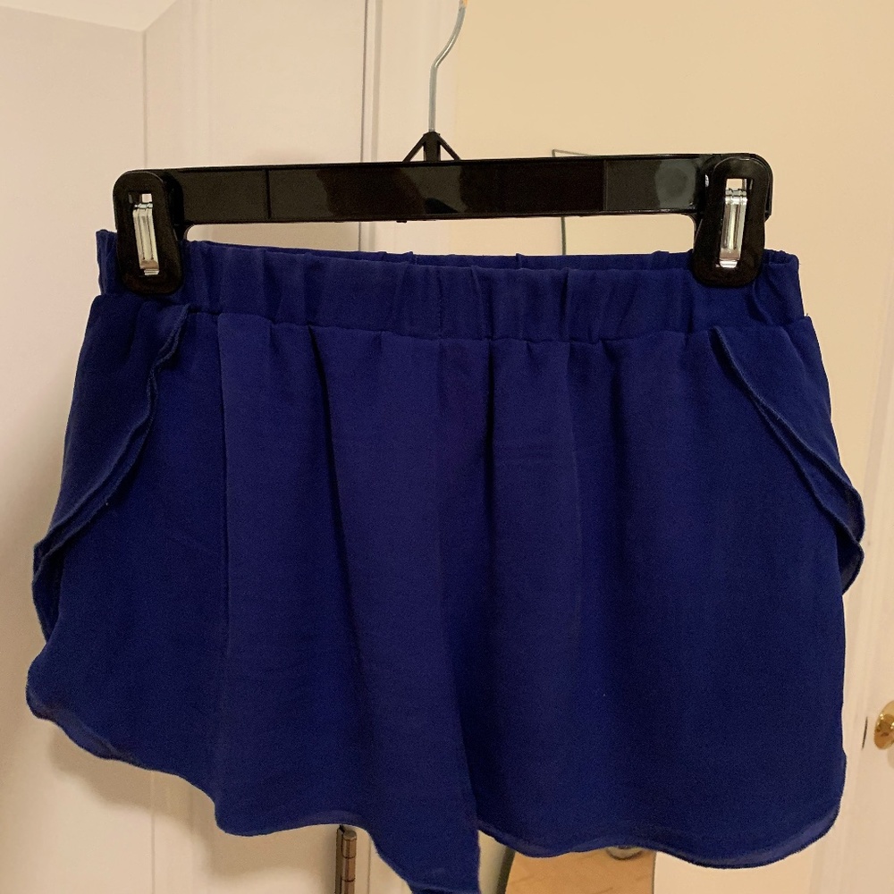 Silk blue shorts